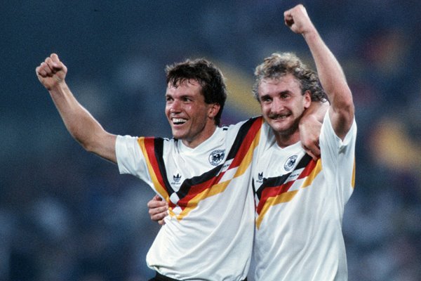 Lothar Matthaeus & Rudi Voeller Germany World Cup 1990