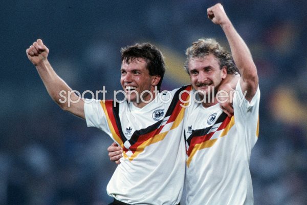 Lothar Matthaeus & Rudi Voeller Germany World Cup 1990