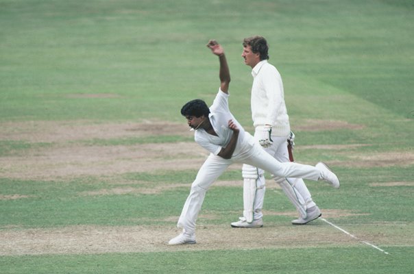 Kapil Dev India bowls v England Lord's 1982