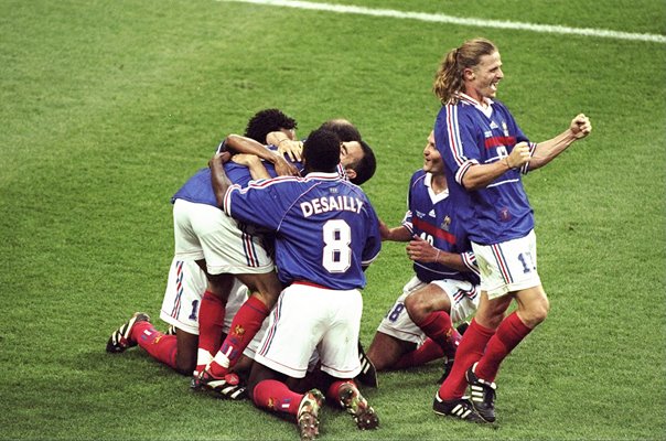 Zinedine Zidane France scores v Brazil World Cup Final 1998