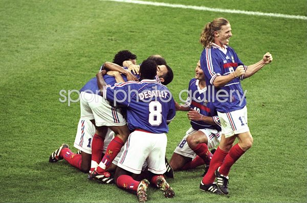Zinedine Zidane France scores v Brazil World Cup Final 1998