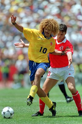 Carlos Valderrama Columbia v Switzerland World Cup 1994