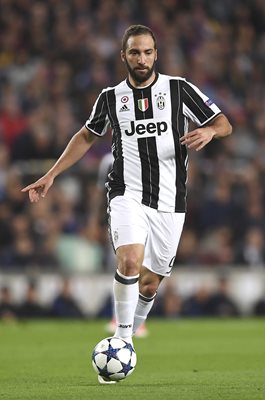 Gonzalo Higuain of Juventus v Barcelona Champions League 2017