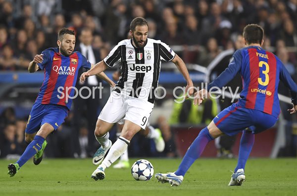 Gonzalo Higuain of Juventus v Barcelona Champions League 2017