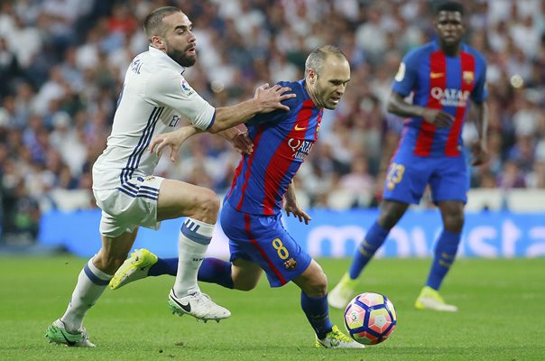 Andres Iniesta of Barcelona v Real Madrid La Liga 2017