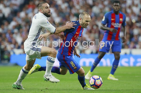 Andres Iniesta of Barcelona v Real Madrid La Liga 2017