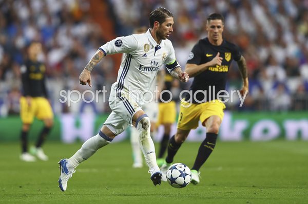Sergio Ramos Real Madrid v Atletico Champions League 2017