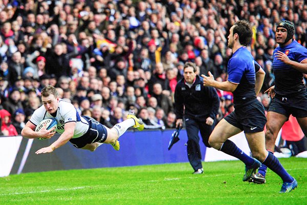 Stuart Hogg scores try Scotland v France 2012
