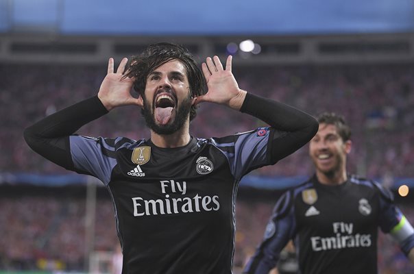 Isco of Real Madrid scores v Atletico Madrid Champions League 2017