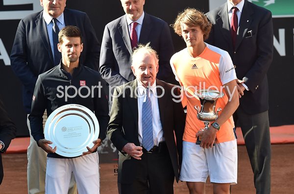 Novak Djokovic, Alexander Zverev & Rod Laver Rome 2017