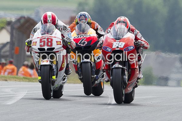Marco Simoncelli Nicky Hayden Battle MotoGP of Germany