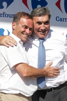 Cycling legends Bernard Hinault and Eddie Merckx