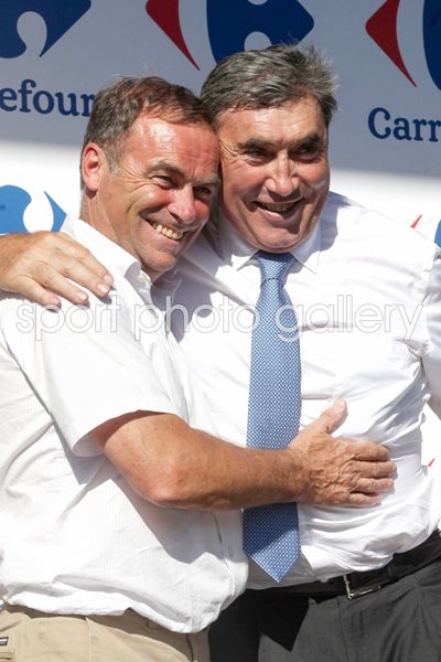 Cycling legends Bernard Hinault and Eddy Merckx