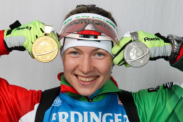 Darya Domracheva IBU Biathlon World Championships Chiemgau Arena 2012
