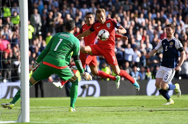 Harry Kane scores England v Scotland Glasgow 2017