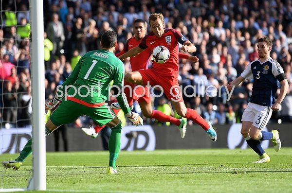 Harry Kane scores England v Scotland Glasgow 2017