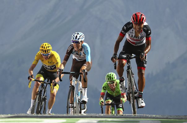 Chris Froome, Hurtado & Romain Bardet Stage 18 Finish Tour 2017