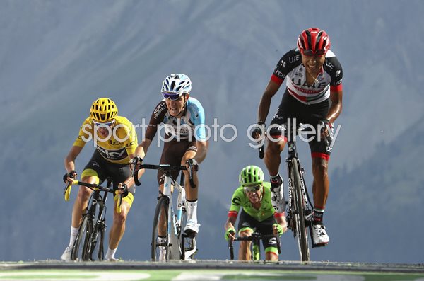 Chris Froome, Hurtado & Romain Bardet Stage 18 Finish Tour 2017