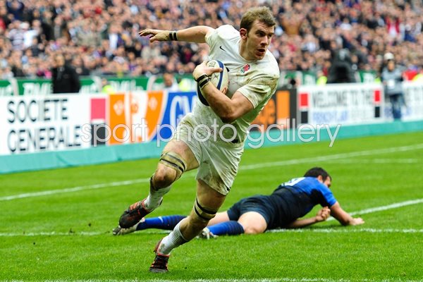 Tom Croft scores England v France Paris 2012