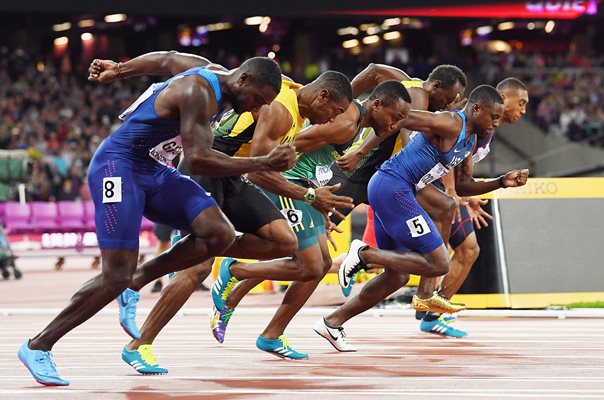 Justin Gatlin USA beats Usain Bolt 100m World Athletics London 2017