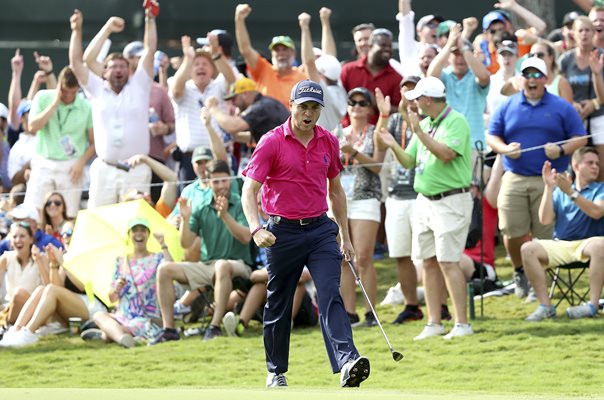 Justin Thomas Birdies 13th USPGA Quail Hollow 2017