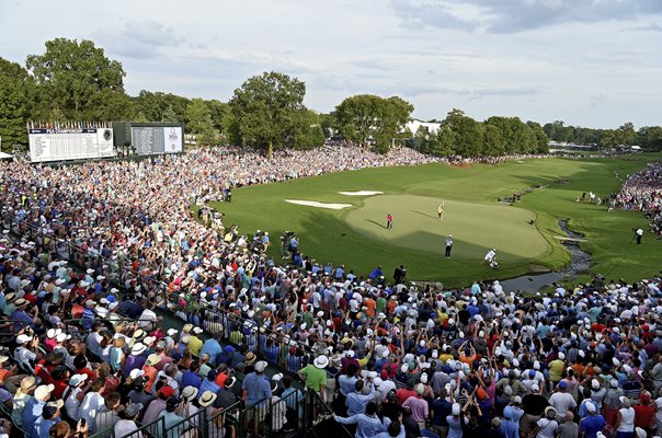 Justin Thomas USPGA Champion 18th Green Quail Hollow 2017