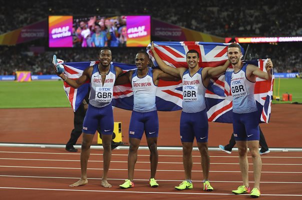 Great Britain Men's 4x100m Relay Gold World Athletics London 2017