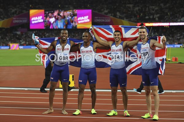 Great Britain Men's 4x100m Relay Gold World Athletics London 2017