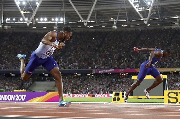 Nethaneel Mitchell-Blake Great Britain Gold 4x100m Relay London 2017