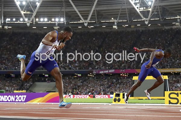 Nethaneel Mitchell-Blake Great Britain Gold 4x100m Relay London 2017