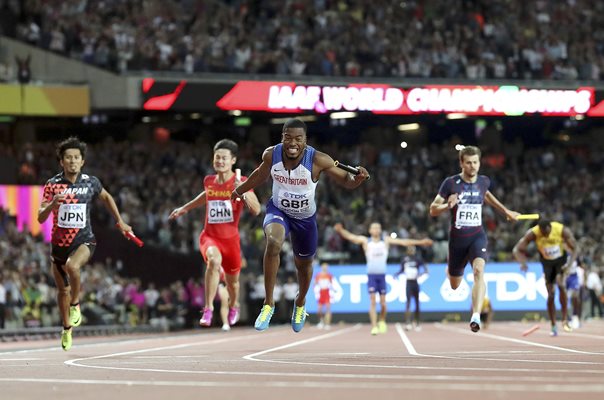 Nethaneel Mitchell-Blake Great Britain Gold 4x100m Relay London 2017