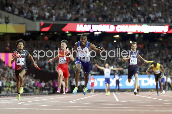 Nethaneel Mitchell-Blake Great Britain Gold 4x100m Relay London 2017