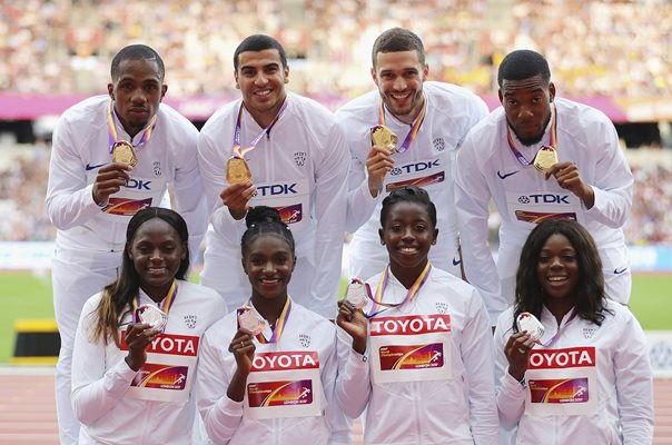 Great Britain Men & Women Sprint Relay World Medalists London 2017