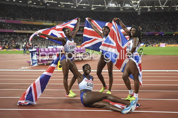 Great Britain Women's 4x100m Relay Silver World Athletics London 2017
