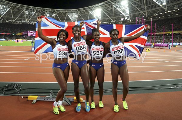 Great Britain Women's 4x100m Relay Silver World Athletics London 2017
