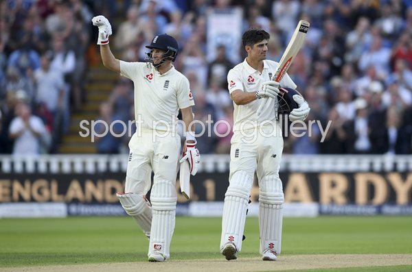 Alastair Cook & Joe Root England v West Indies Edgbaston Day Night Test 2017