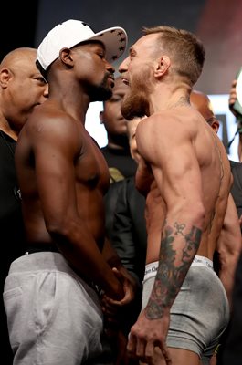 Conor McGregor v Floyd Mayweather Weigh-in Las Vegas 2017