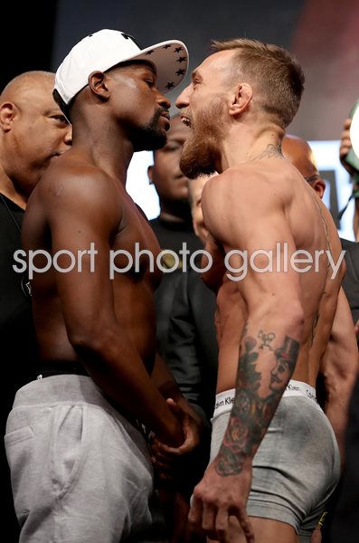 Conor McGregor v Floyd Mayweather Weigh-in Las Vegas 2017