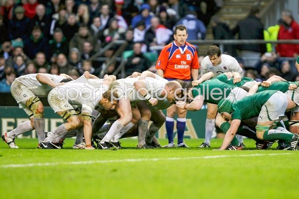 England scrum v Ireland Twickenham 2012