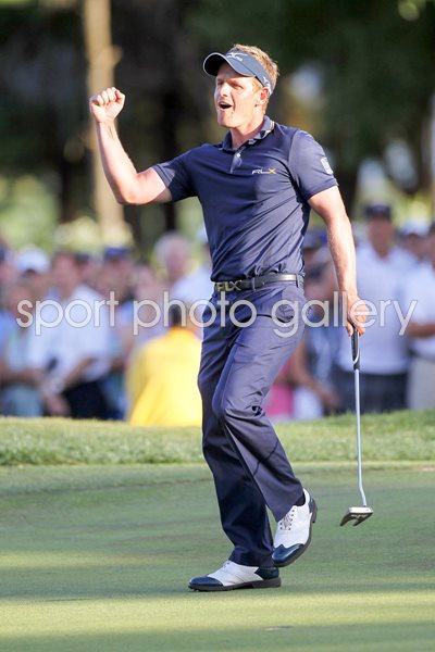 Luke Donald celebrates Transitions Playoff win 2012