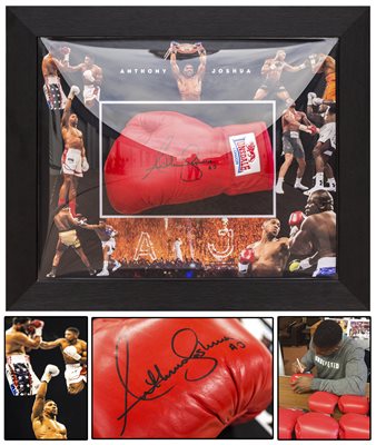 Signed Anthony Joshua Glove Presentation