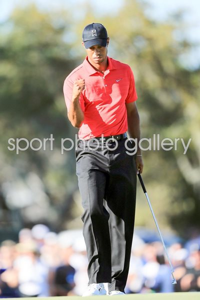 Tiger Woods celebrates Bay Hill 2012