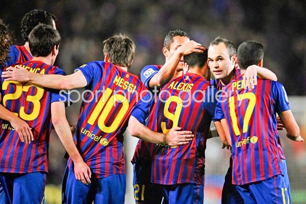 Barcelona players celebrate