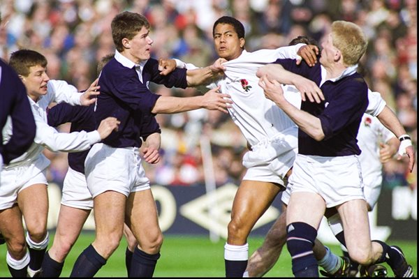 Jeremy Guscott England v John Jeffery Scotland Murrayfield 1990