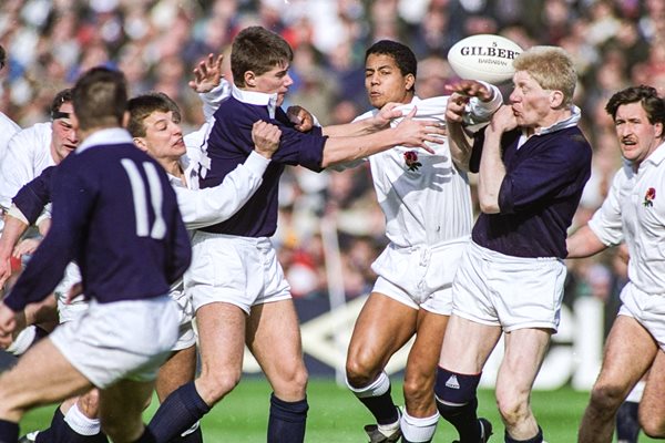 Jeremy Guscott England v John Jeffery Scotland Murrayfield 1990