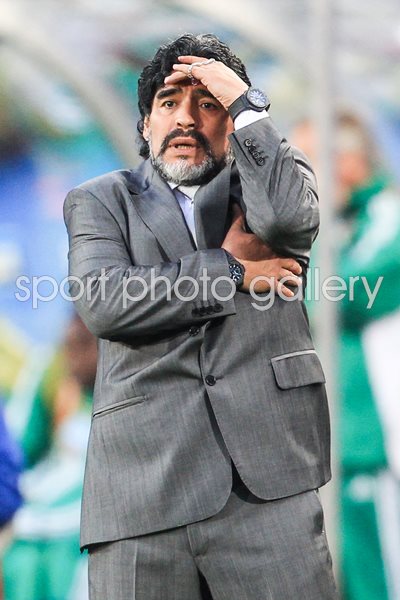 Diego Maradona Argentina v Nigeria 2010 World Cup