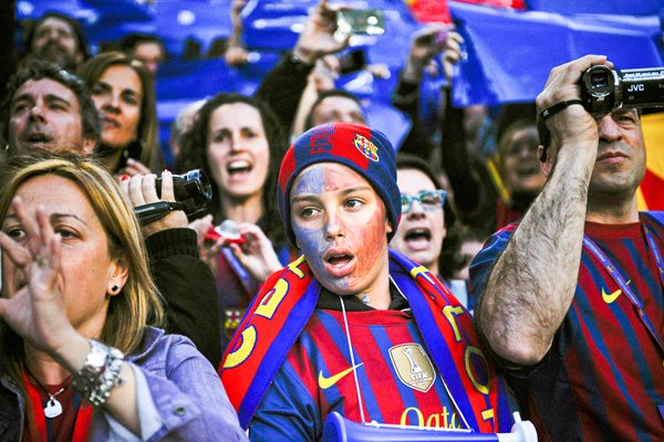 Barcelona Fans during Gran Derbi 2012