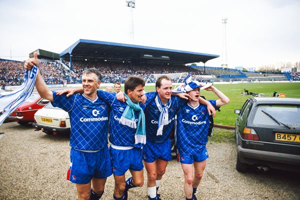 Chelsea celebrate Promotion Stamford Bridge 1989