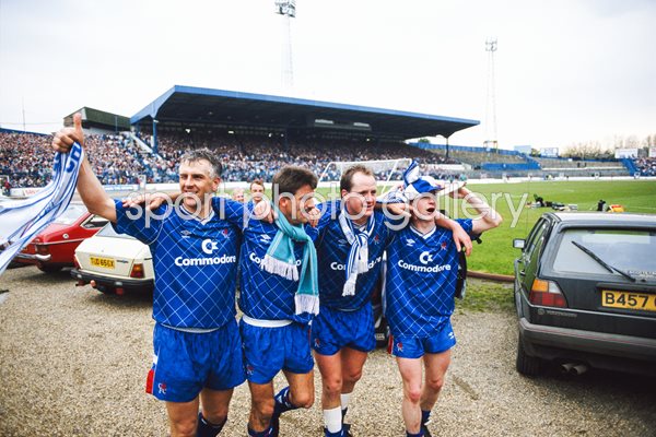 Chelsea celebrate Promotion Stamford Bridge 1989
