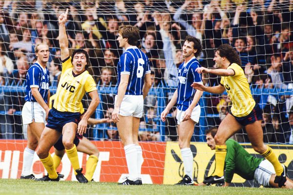 Brian Talbot Arsenal v Leicester City Filbert Street 1984